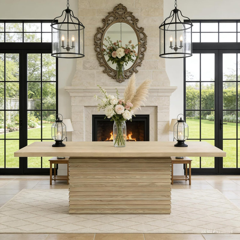 Rectangular 84-inch Dining Table, Light Natural