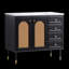 Meuble-lavabo de salle de bain avec lavabo en céramique, armoire de rangement en rotin avec portes et tiroir-1547046755
