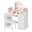 Bureau de coiffeuse pour enfants avec miroir à DEL et tabouret