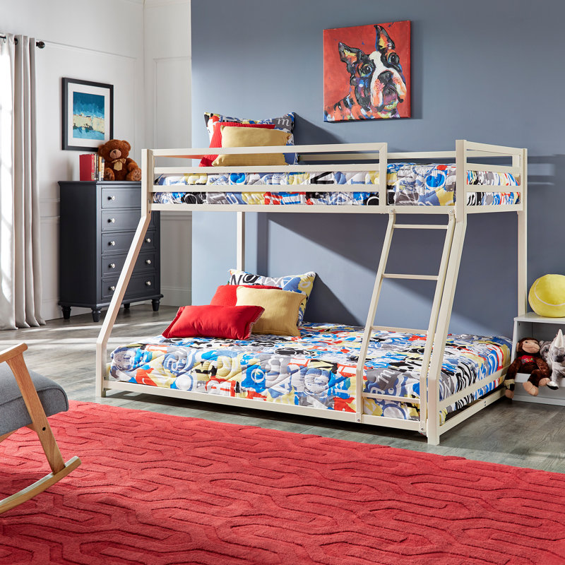 Kutcher Twin-over-Full Iron Standard Bunk Bed , White