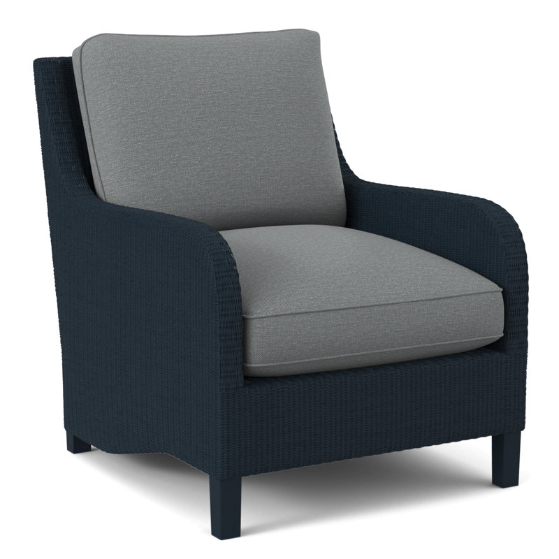 Gibraltar Armchair, Navy, Light Blue Performance Fabric; 0851-55