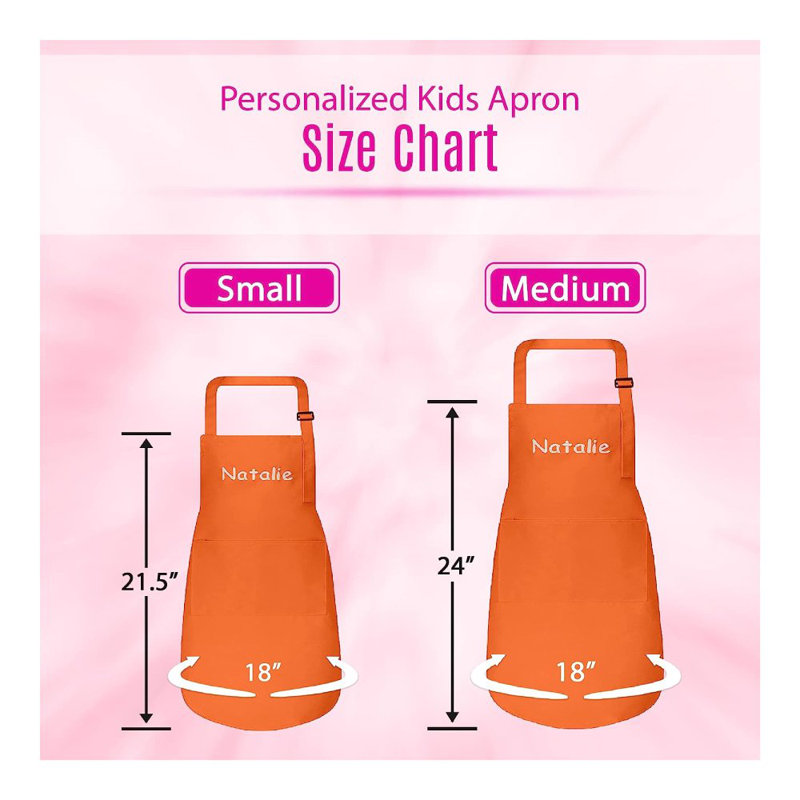 No Pattern Apron Sets, Small, Orange, Yes