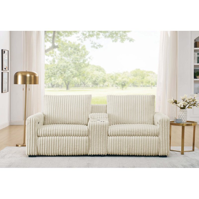 Rycusal Power Recliner Loveseat, Beige