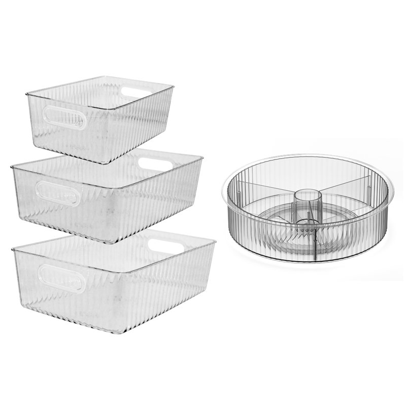 Ensemble de rangement cannelé 4 pièces - 7829, 7836, 7837, 7838