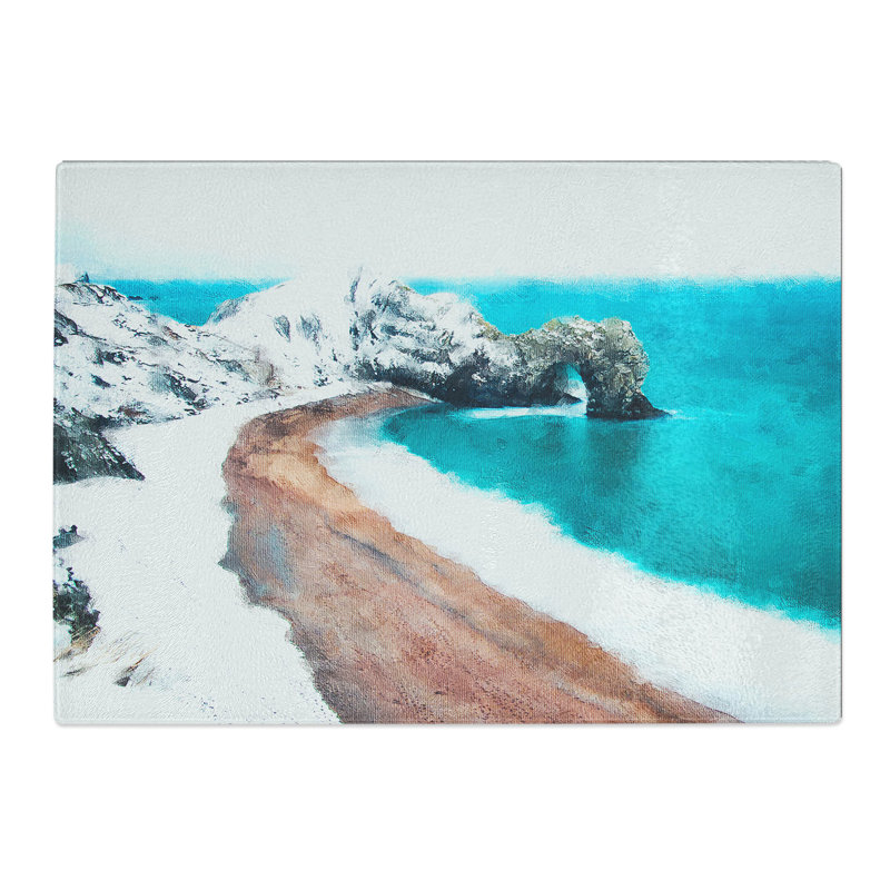 Tempered Glass Durdle Door Cliffs in Wareham Abstract Chopping Board, 20 cm x 28.5 cm