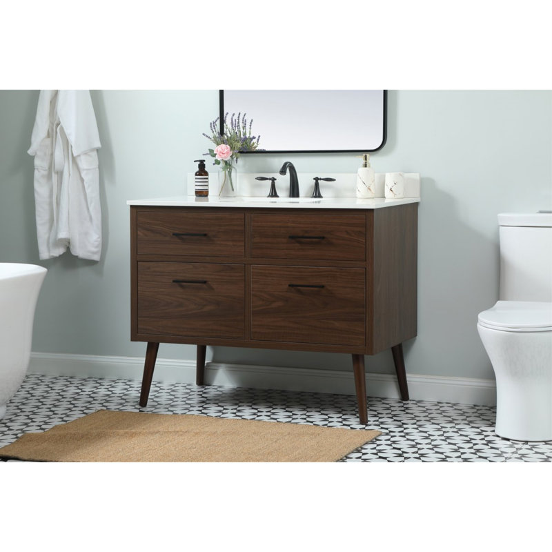 Ensemble de meuble-lavabo simple 42 po Steinfeldt, Noyer
