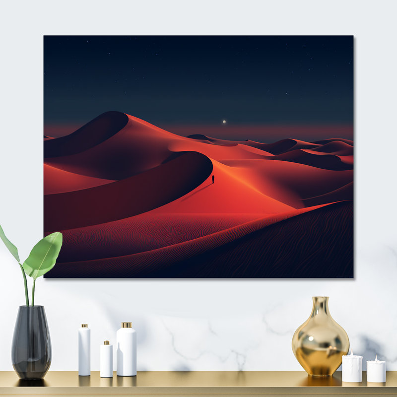 Red Desert Twilight Photo III - désert, art mural en métal, H 12 po x l 20 po x P 1 po