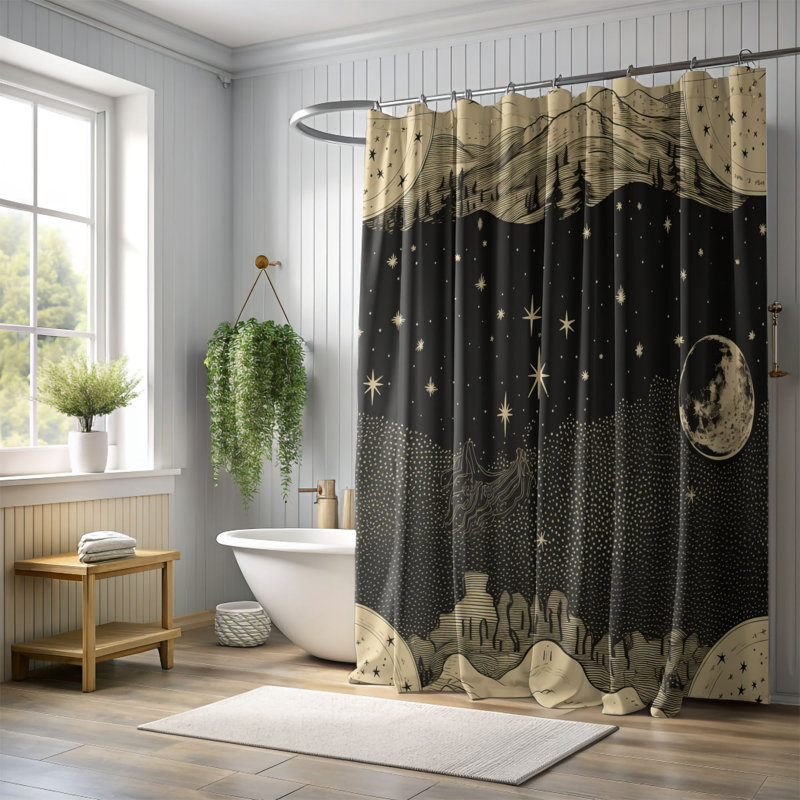 Rideau de douche Marsena, H 74 po x l 71 po