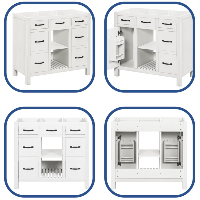 35.5'' Single Bathroom Vanity Base Only, White