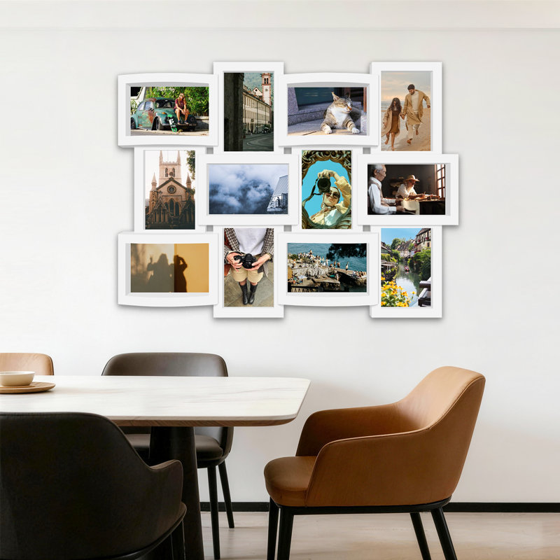 Cadre 12 photos en PVC collage blanc, White