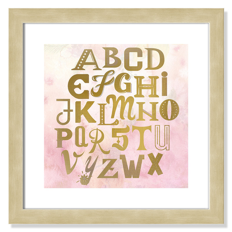 Abc Pink ', impression sur papier, Encadré plat champagne, H 12 po x l 12 po x P 0,6 po