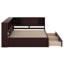 Grand lit de jour en bois avec tablettes de rangement, USB, DEL et 2 tiroirs-1648075949