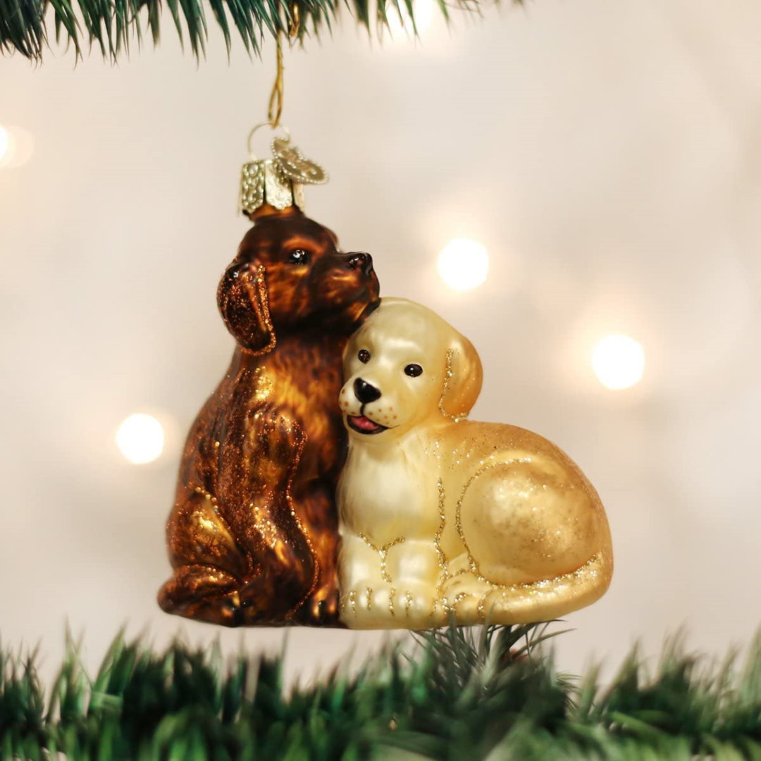 Puppy Love Hanging Figurine Ornament Old World Christmas