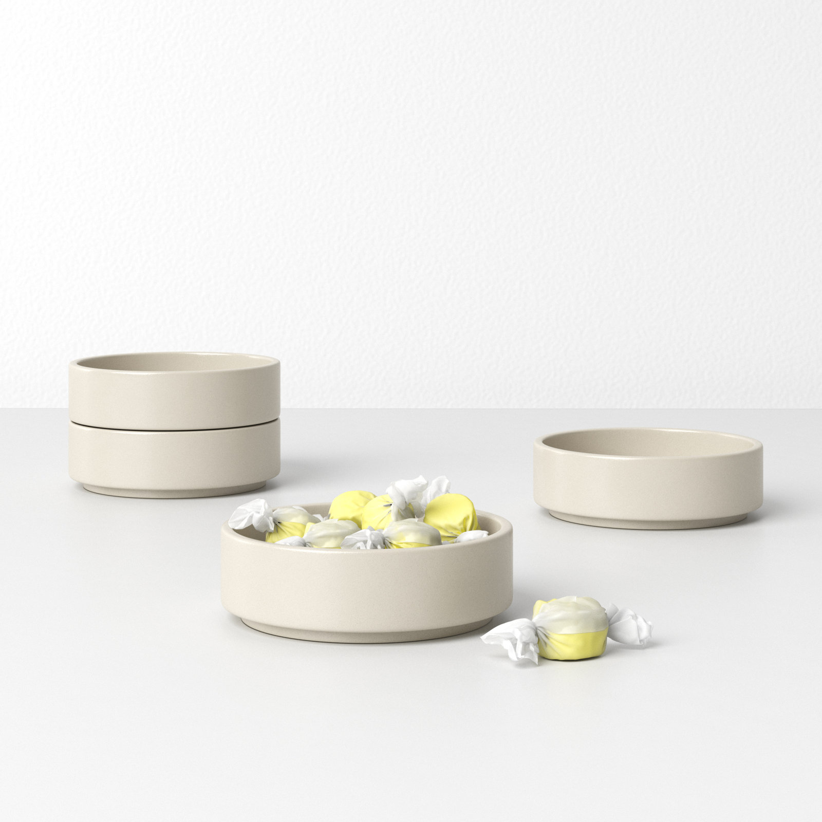 PILAR Stoneware 3.8 oz. Dessert Bowl, Moonbeam