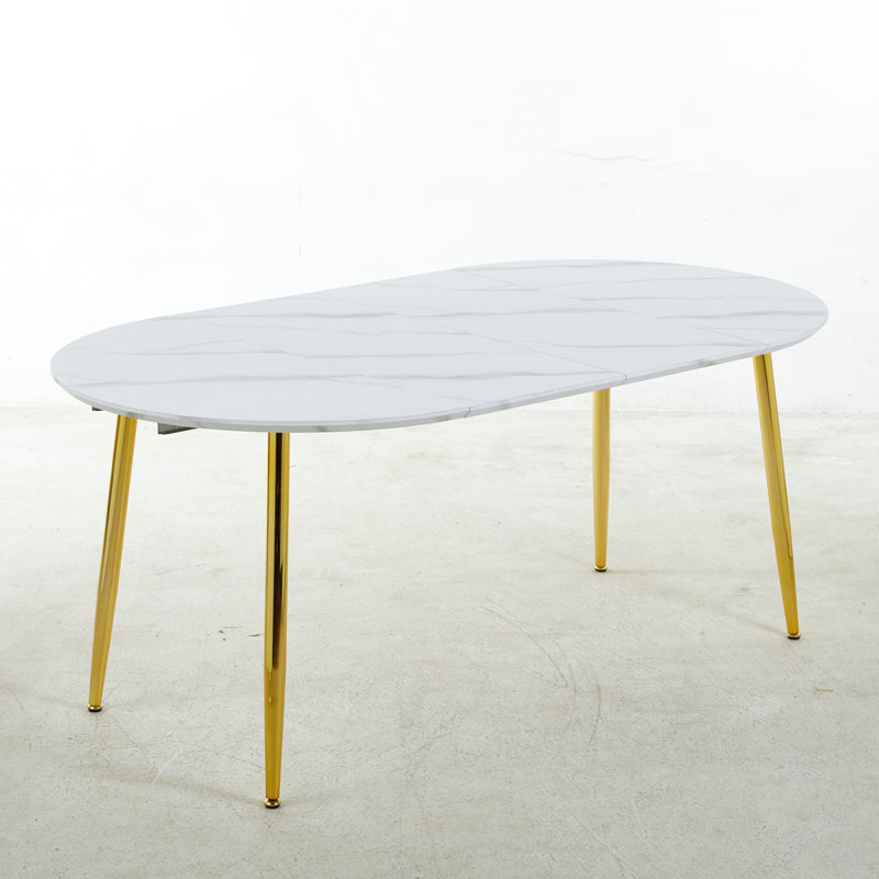Table extensible, table à manger, table de bureau, table basse, pieds en métal, plateau en bois aggloméré
