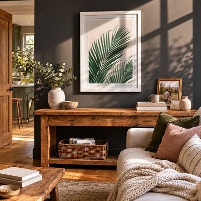 Verdant Palm Fronds Botanical - Framed Print