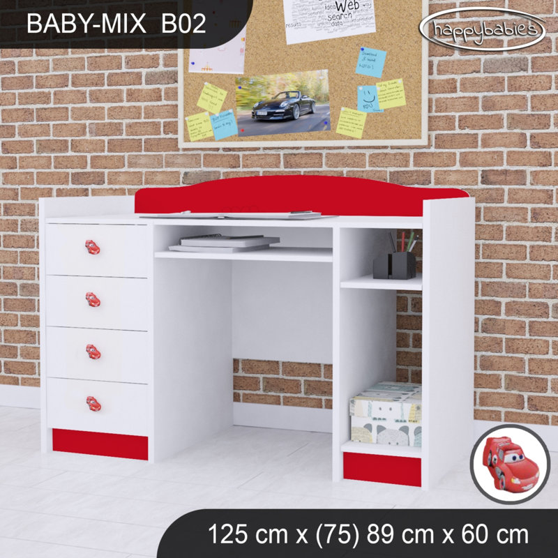 125cm Computer Desk, Red