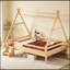 Lit plateforme double avec escalier-131006942