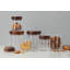 Fluted Glass Canister, Wood Lid-121607809