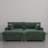 3 - Piece Upholstered Green Faux Rabbit Fur Flannel Reversible Modular Sofa Living Room Sectional Couch with Ottoman-1401125648-1401125663