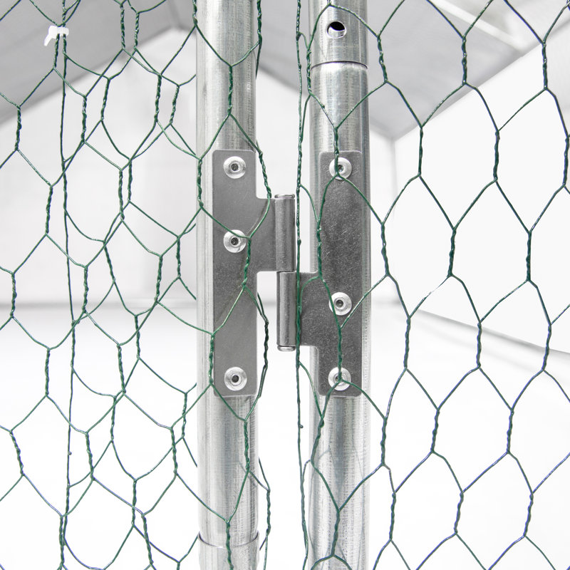 Grande cage à volaille en métal robuste avec housse de pluie