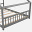 Lit double en bois, gris