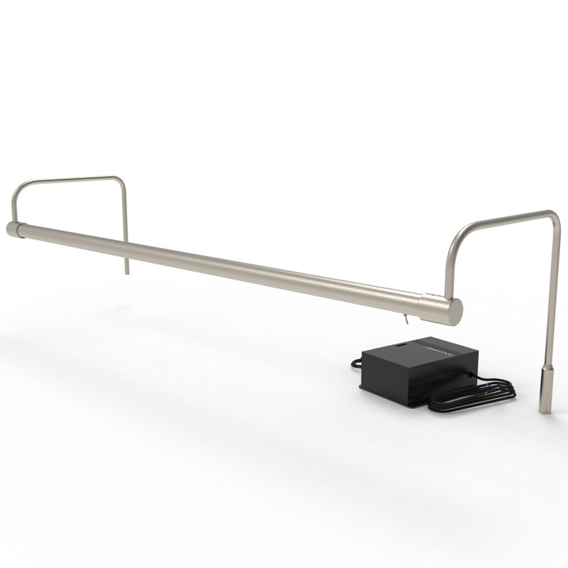 Luminaire de galerie Tru-Slim avec prise et télécommande, H 9 po x l 21 po x P 9 po, Nickel satiné, H 9 po x l 30 po x P 9 po