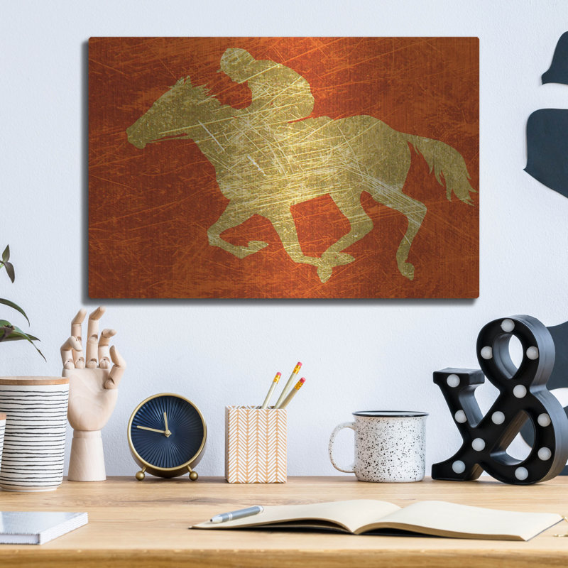 «Gold Jockey On Red» par Irena Orlov, H 12 po x l 16 po