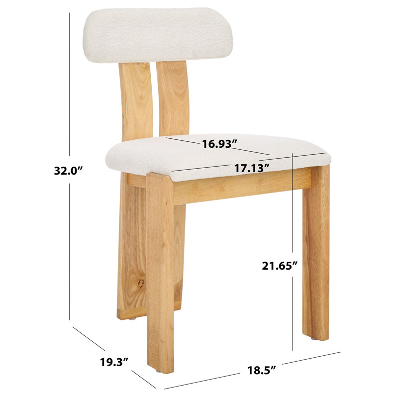 Cayde Boucle Dining Chair, Light Blonde, Cream
