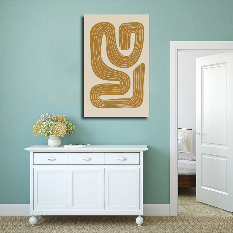 Tableau sur toile, impression d'art abstrait aux lignes dorées, décor mural moderne, affiche vintage, décoration intérieure