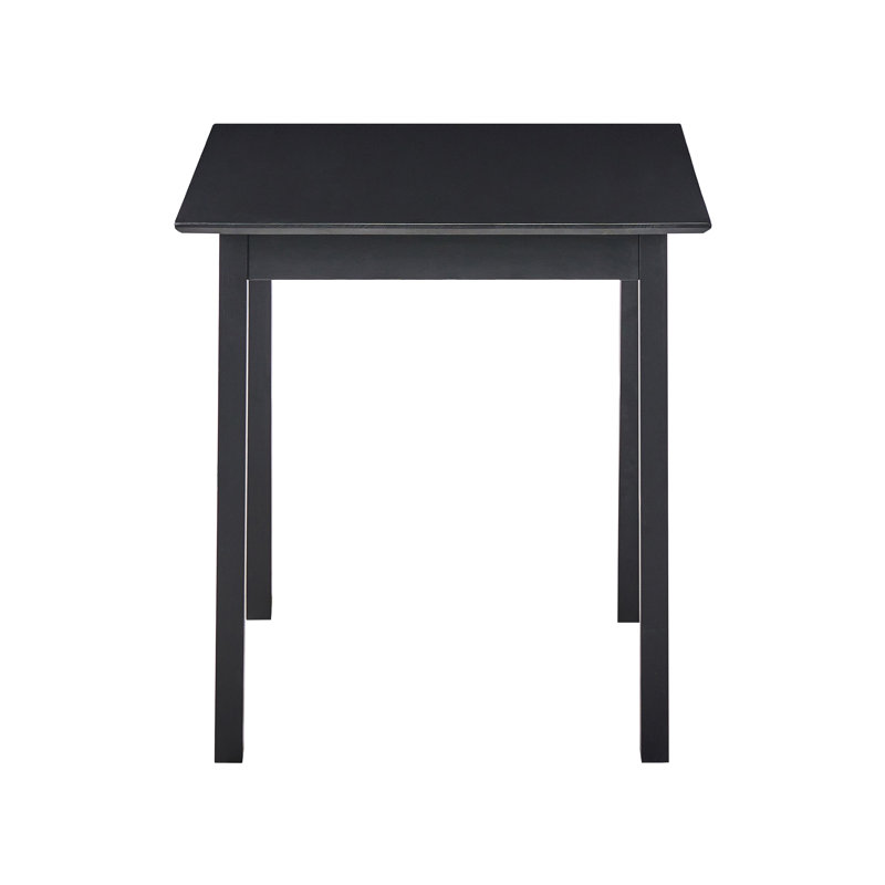 Pine Dining Table with Wood Base, Black