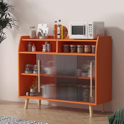 Orange Manufactured Wood Sideboard