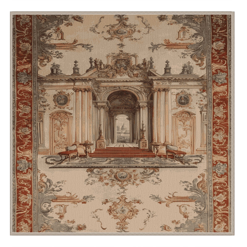 Tapis brun français lavable à la machine, Carré 3 pi