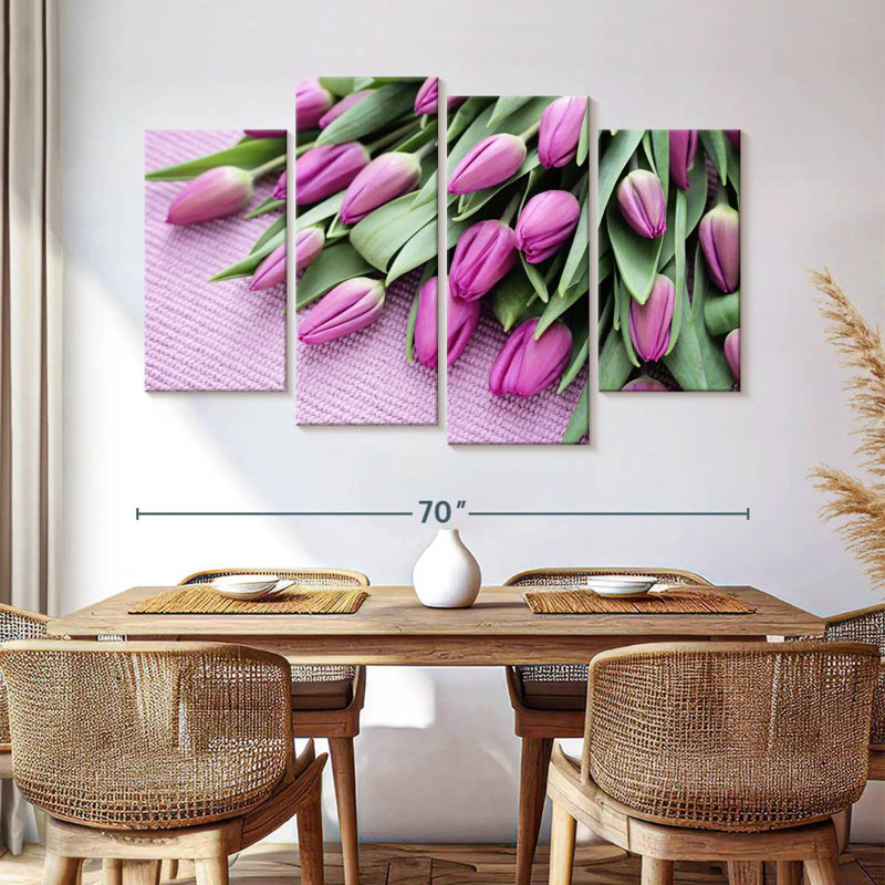 Harnek Purple Tulips, 42"H x 68"W