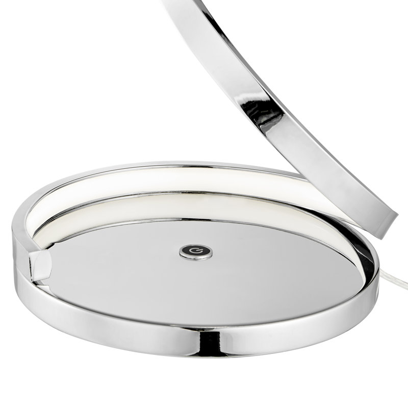 Taquan 26" Integrated LED Novelty Table Lamp, Chrome, Dimmable