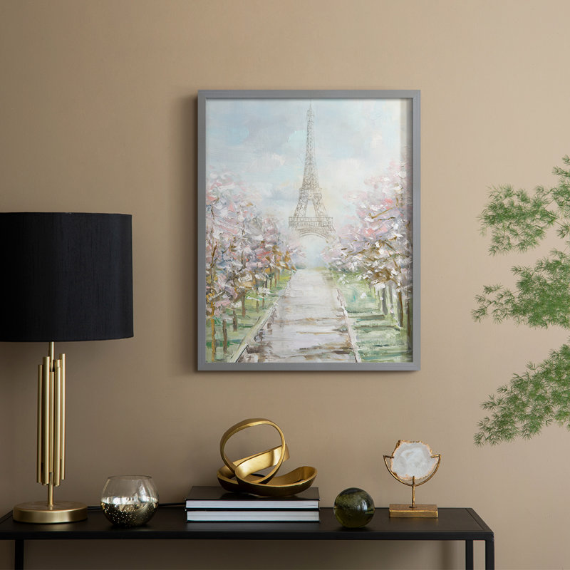 «Paris Trees», reproduction encadrée - bois massif, Grey, H 15 po x l 12 po