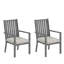 Ensemble de 2 chaises de patio en aluminium toutes saisons de 23 po avec coussins gris épais et structure grise