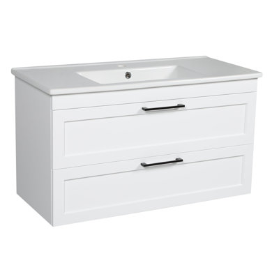 Shavondra 25.6'' Single Bathroom Vanity with Ceramic Top