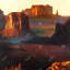 Toile Monument Valley Tribal Park | Cadre moderne brun