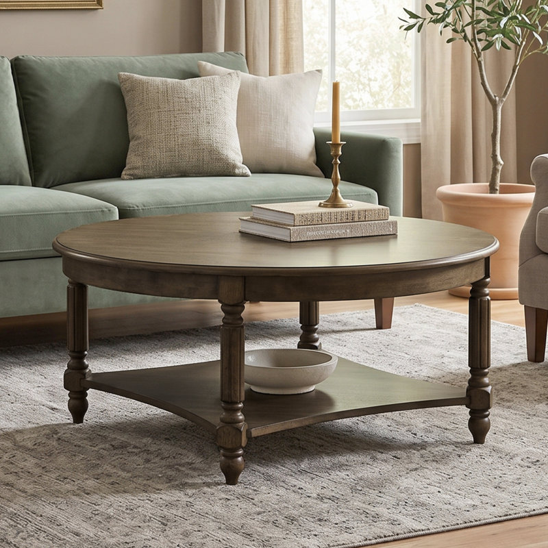 Locke Solid Wood Top Coffee Table, Brown
