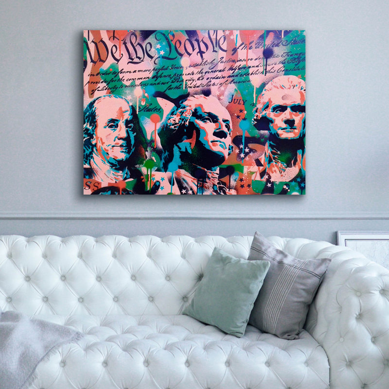«We The People» par Abstract Graffiti, H 40 po x l 54 po x P 1,5 po