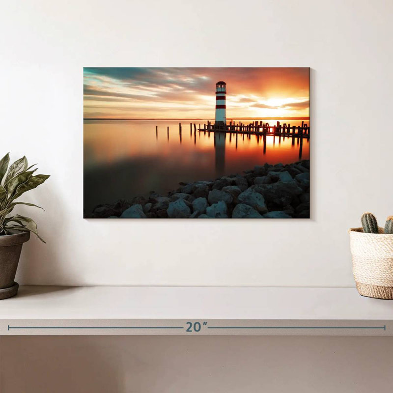Podersdorf lighthouse sunset Aletra, H 8 po x l 12 po