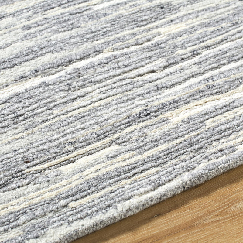 Shaquille Handmade Wool Abstract Area Rug, Rectangle 6' x 9'