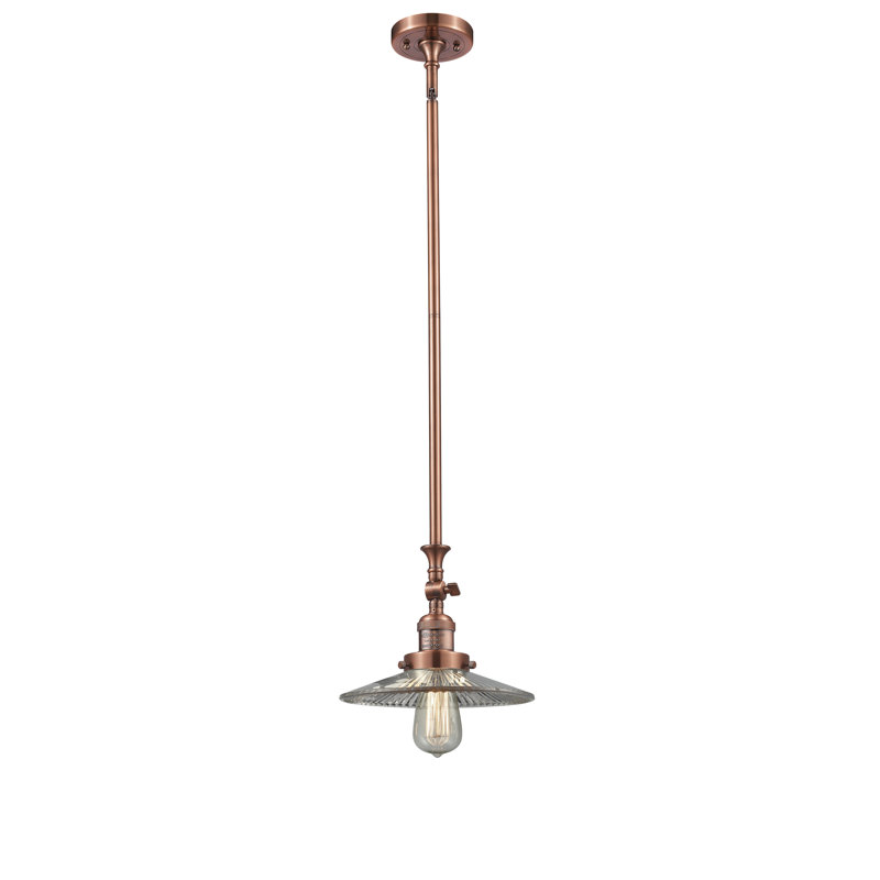 Luminaire suspendu conique à 1 lumière Miramontes, Cuivre antique