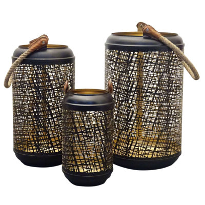 3 Piece Metal Wall Lantern Set