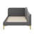 Upholstered Daybed With Headboard And Armrest, Support Legs-1429601898