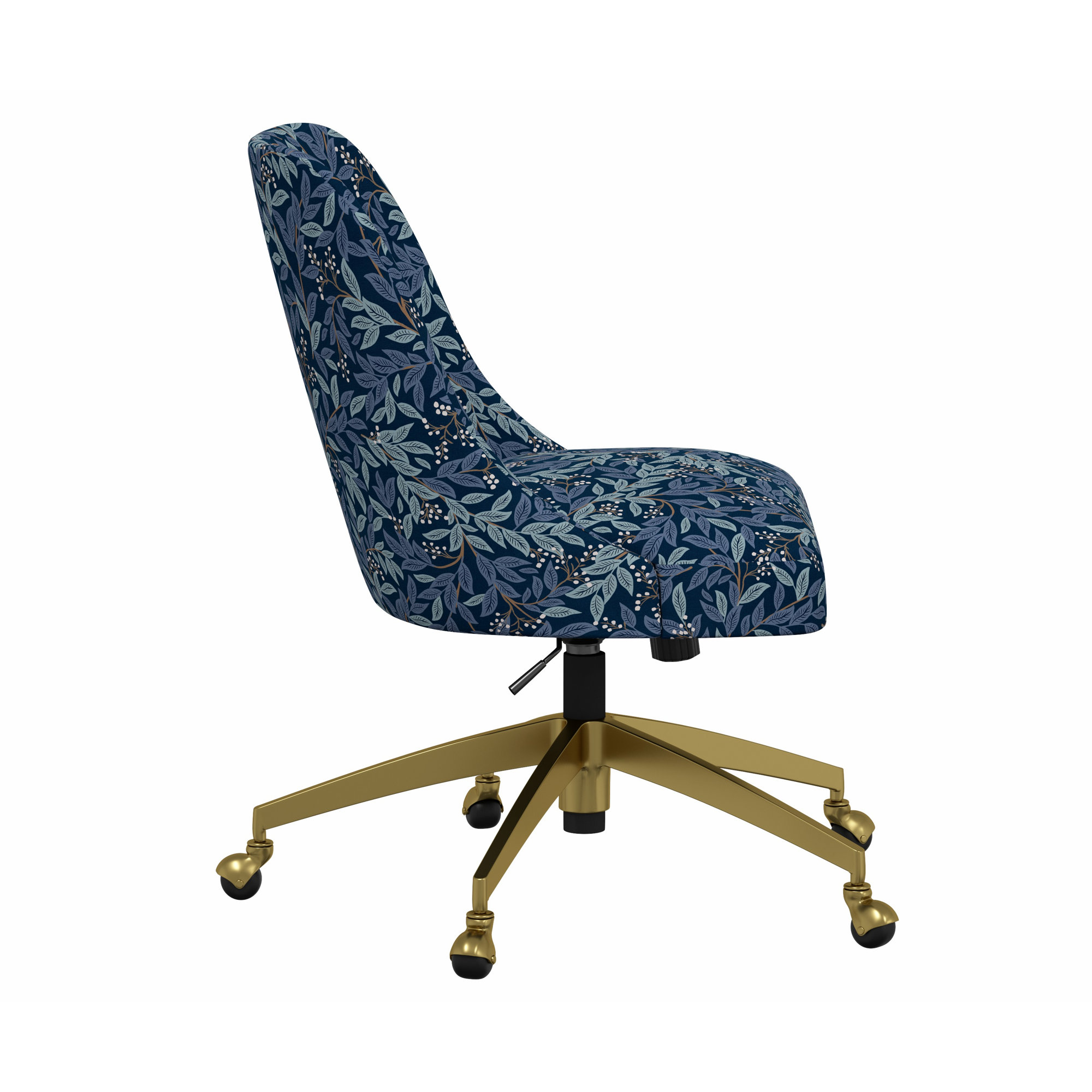 Rifle Paper Co. x Cloth & Company Brynn Office Chair, Rpc Willowberry Navy Linen, Gold