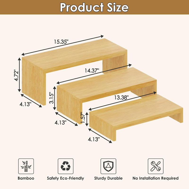 2 ensembles de rangement de boîtes de conserve en bambou à monter soi-même pour le garde-manger, présentoir à boîtes à 3 niveaux pour 6 pièces