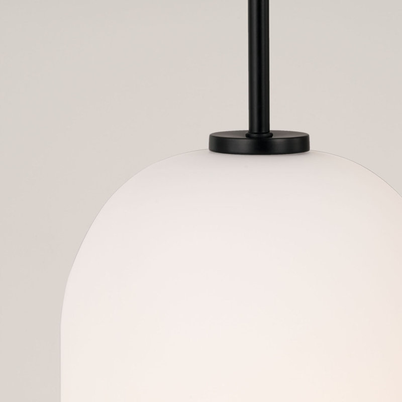 Luminaire suspendu en dôme à 1 lumière Hilvert, Noir