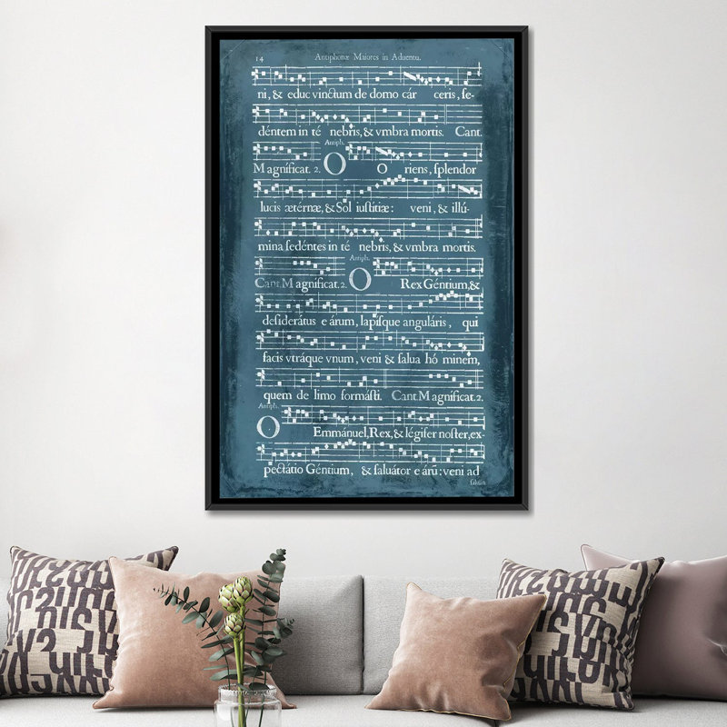 « graphic songbook iv », art textuel sur toile, H 26 po x l 18 po x P 1,5 po, Toile avec cadre noir, Pas de tapis